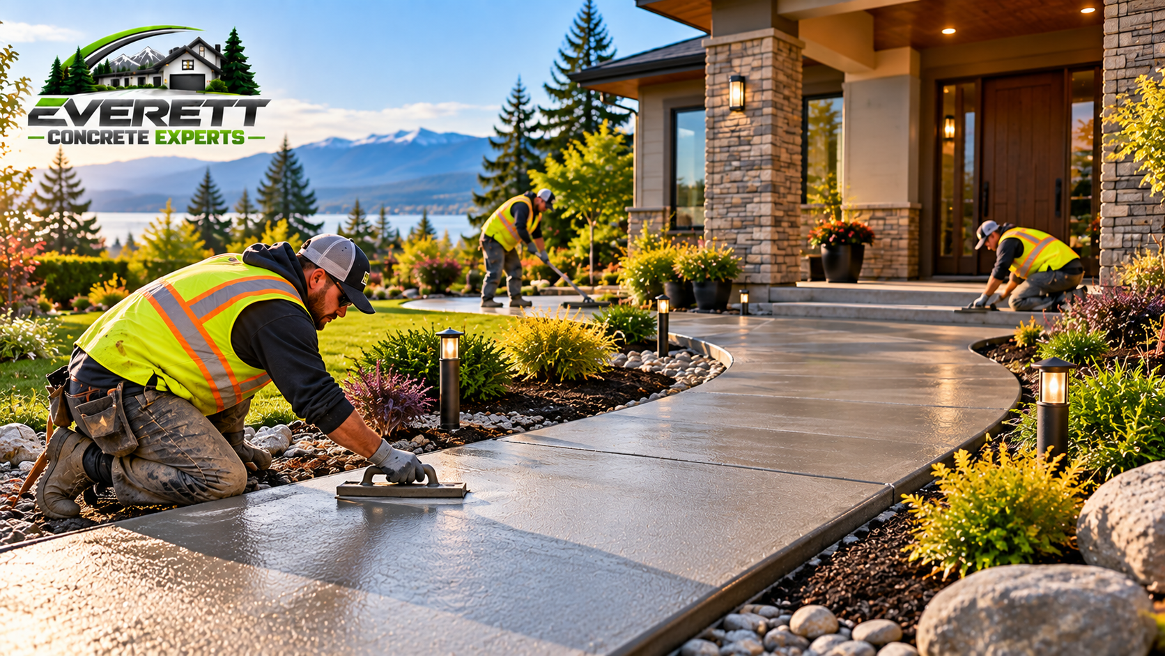 Concrete paths and walkways