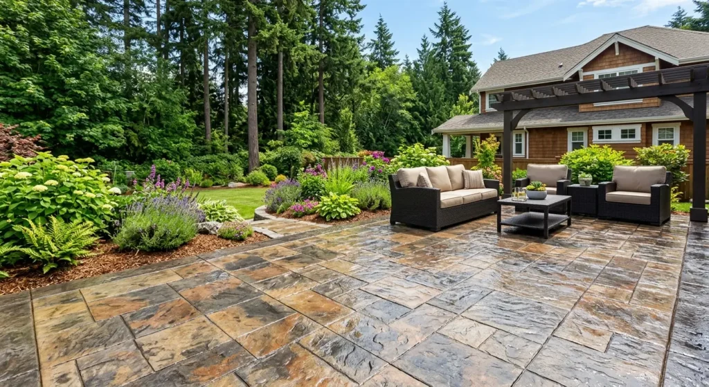 stamped concrete patio Everett WA